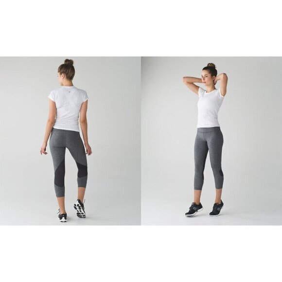 Lululemon Pace Rival Crop Size 6 Heathered Black Deep Coal Boom Juice - Picture 7 of 7